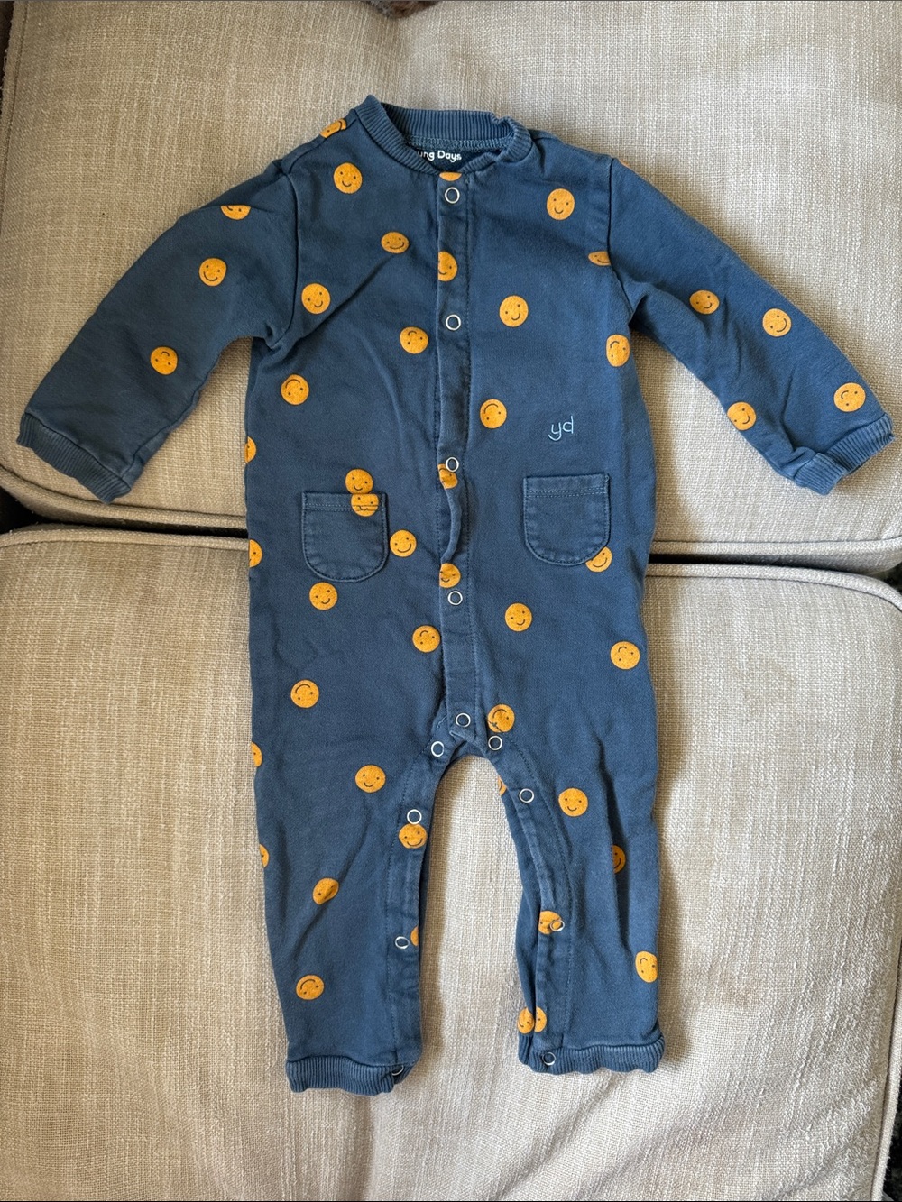 Young Days Smiley Face One-Piece Romper size 12-18 months